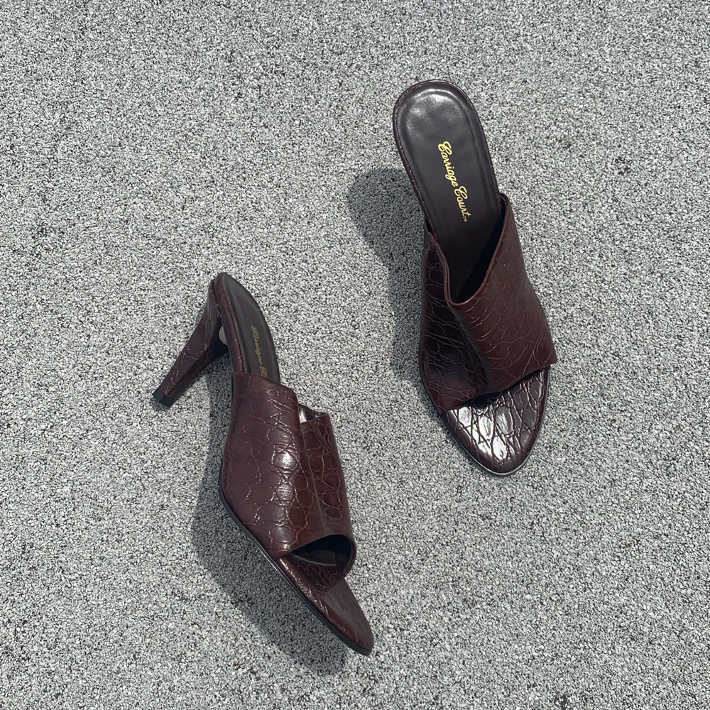 faux leather heeled sandal